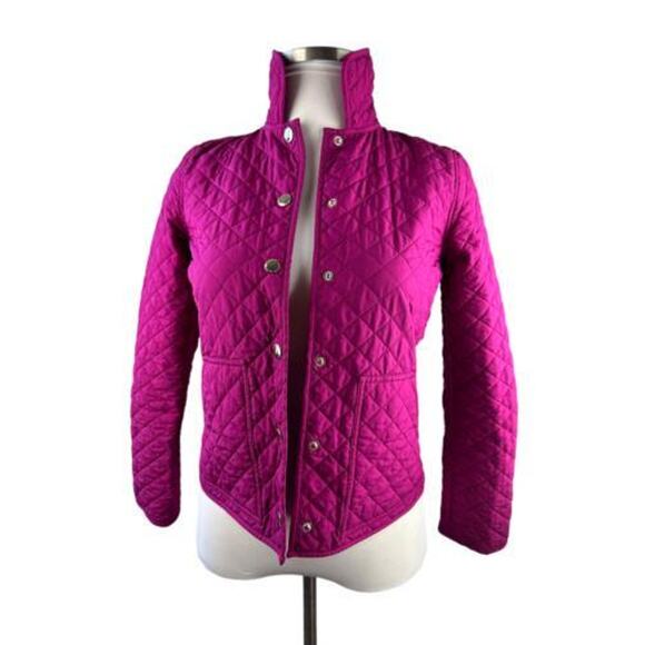 Lauren Ralph Lauren Diamond Quilted Jacket Hot Pink Fuchsia PS Petite S H14205 - Picture 3 of 10